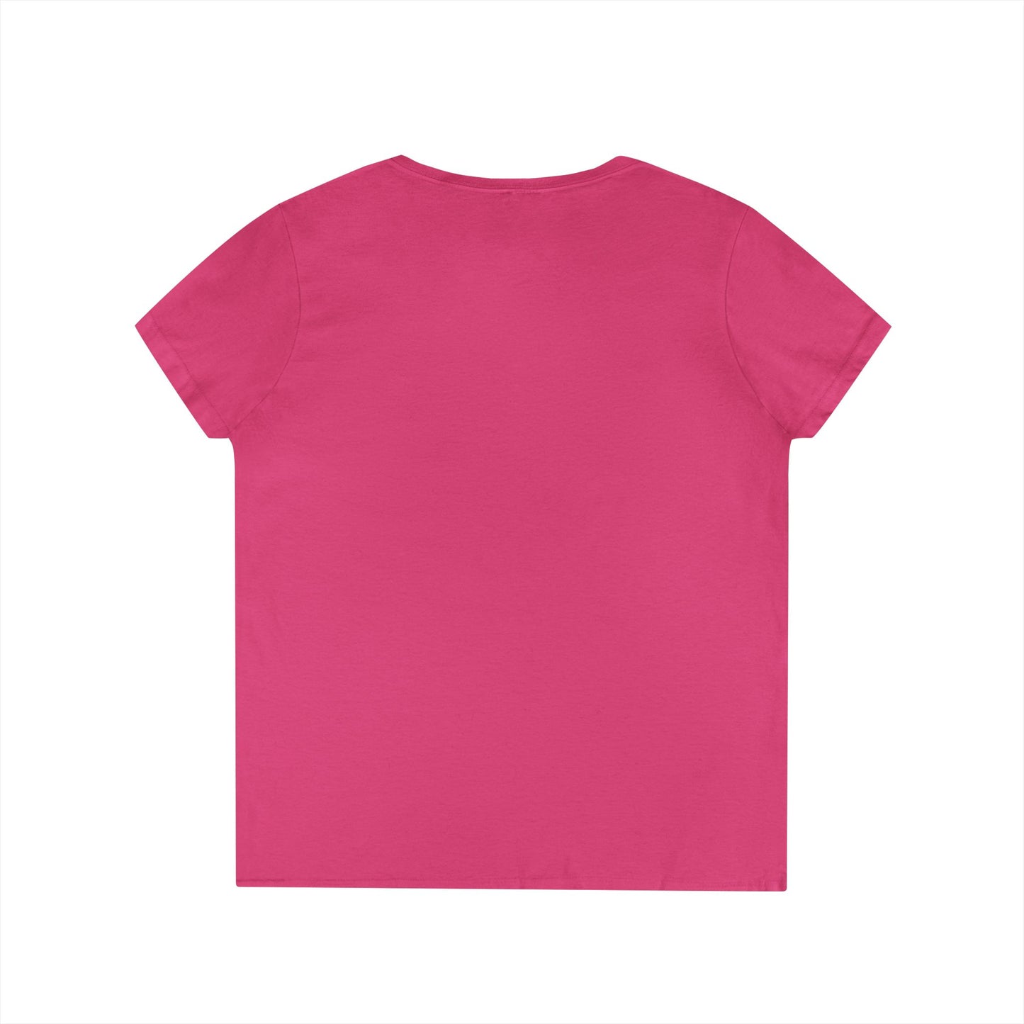 Artistic Ladies' V-Neck T-Shirt - Colorful Abstract Face Design