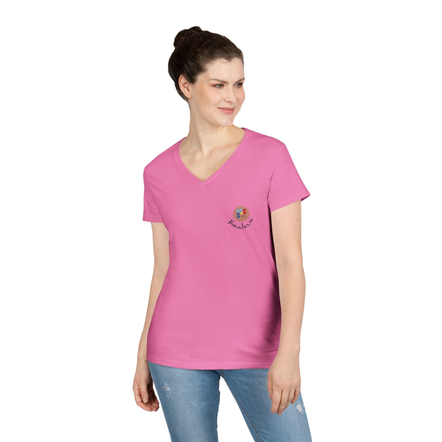 Yoonaverse Women's Urban Safari: Flamingo Cityscape Tee