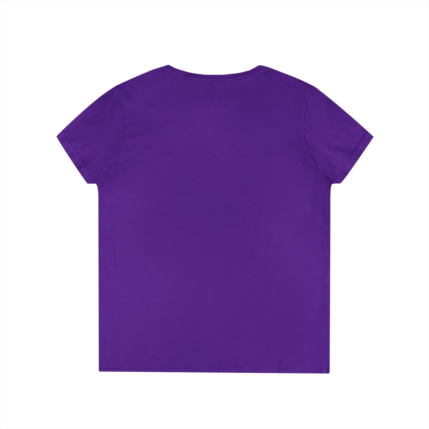 Artistic Ladies' V-Neck T-Shirt - Colorful Abstract Face Design