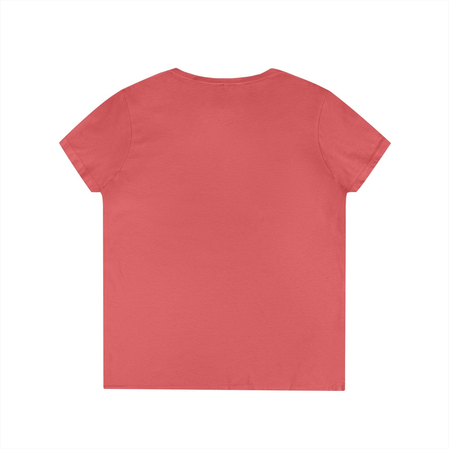Artistic Ladies' V-Neck T-Shirt - Colorful Abstract Face Design
