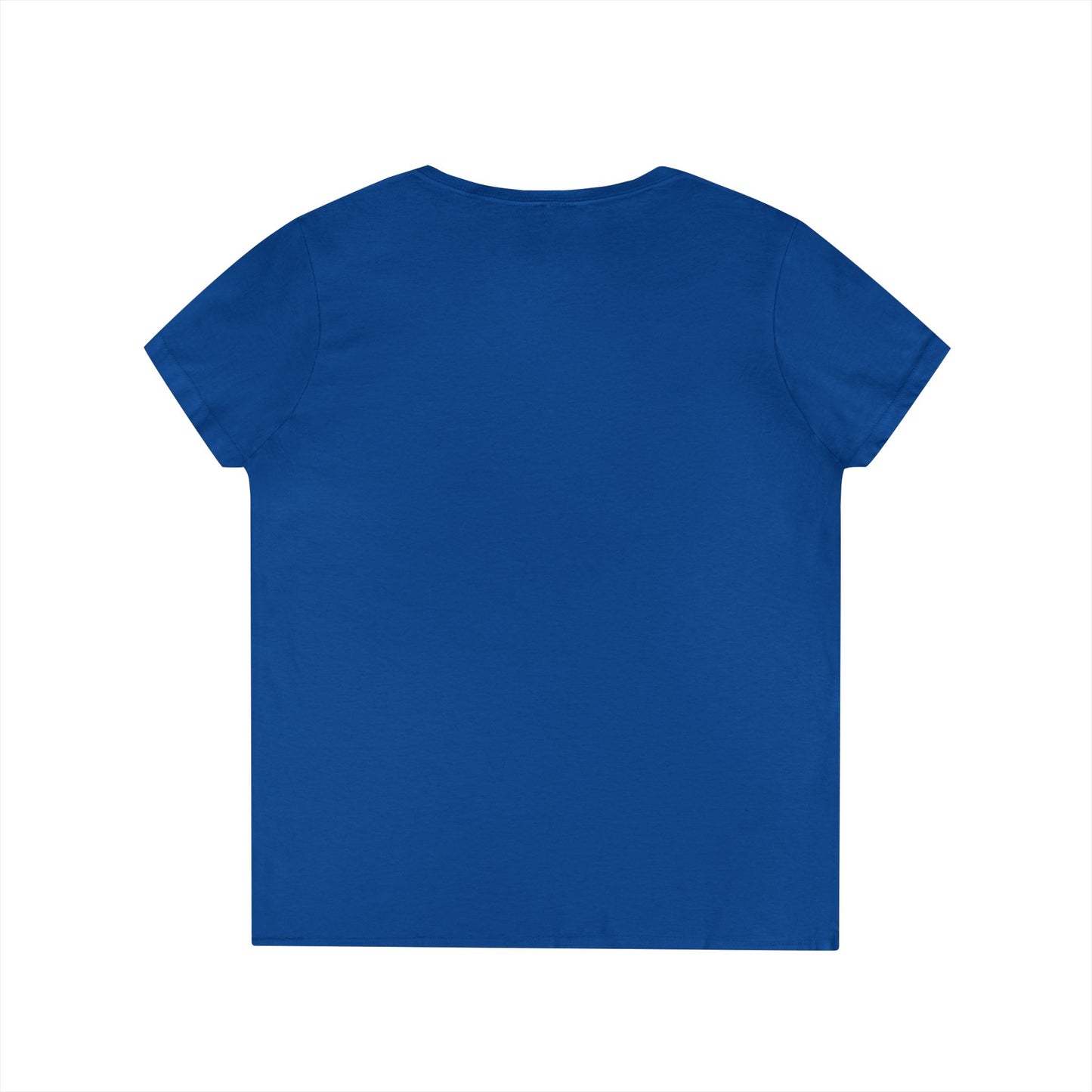 Artistic Ladies' V-Neck T-Shirt - Colorful Abstract Face Design