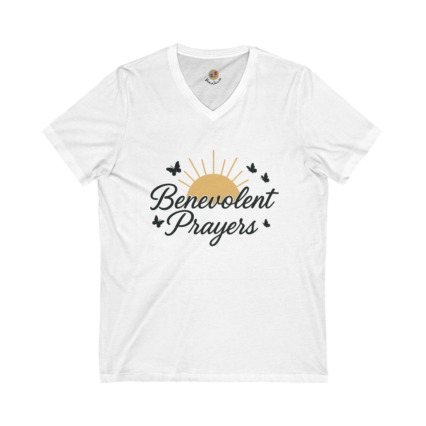 Benevolent Prayers™ Women’s V-Neck Tee – Rise in Light