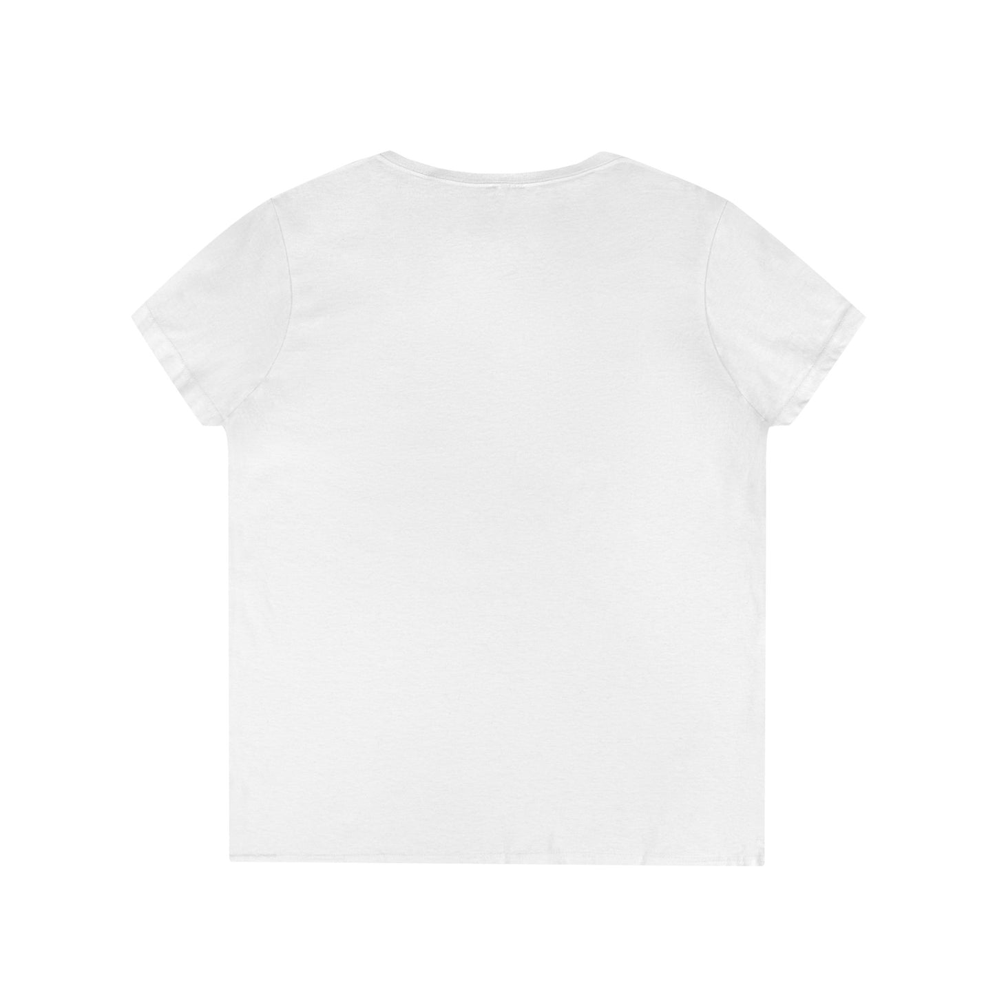 Artistic Ladies' V-Neck T-Shirt - Colorful Abstract Face Design