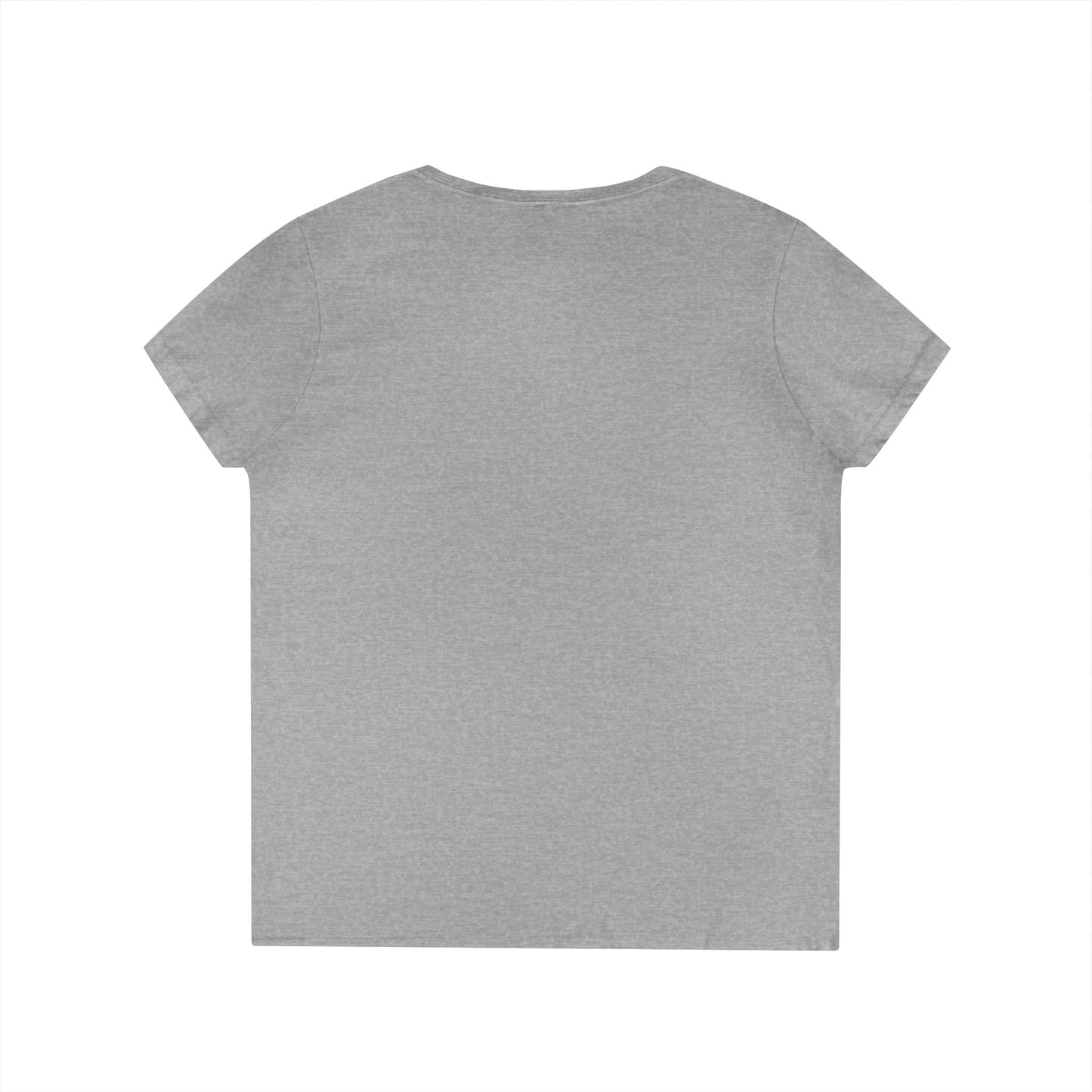 Artistic Ladies' V-Neck T-Shirt - Colorful Abstract Face Design