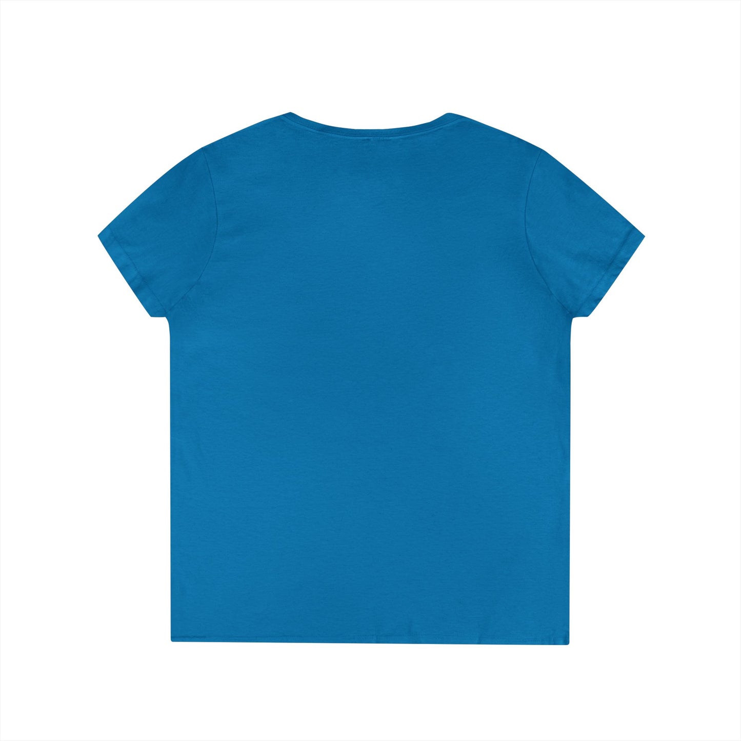Artistic Ladies' V-Neck T-Shirt - Colorful Abstract Face Design