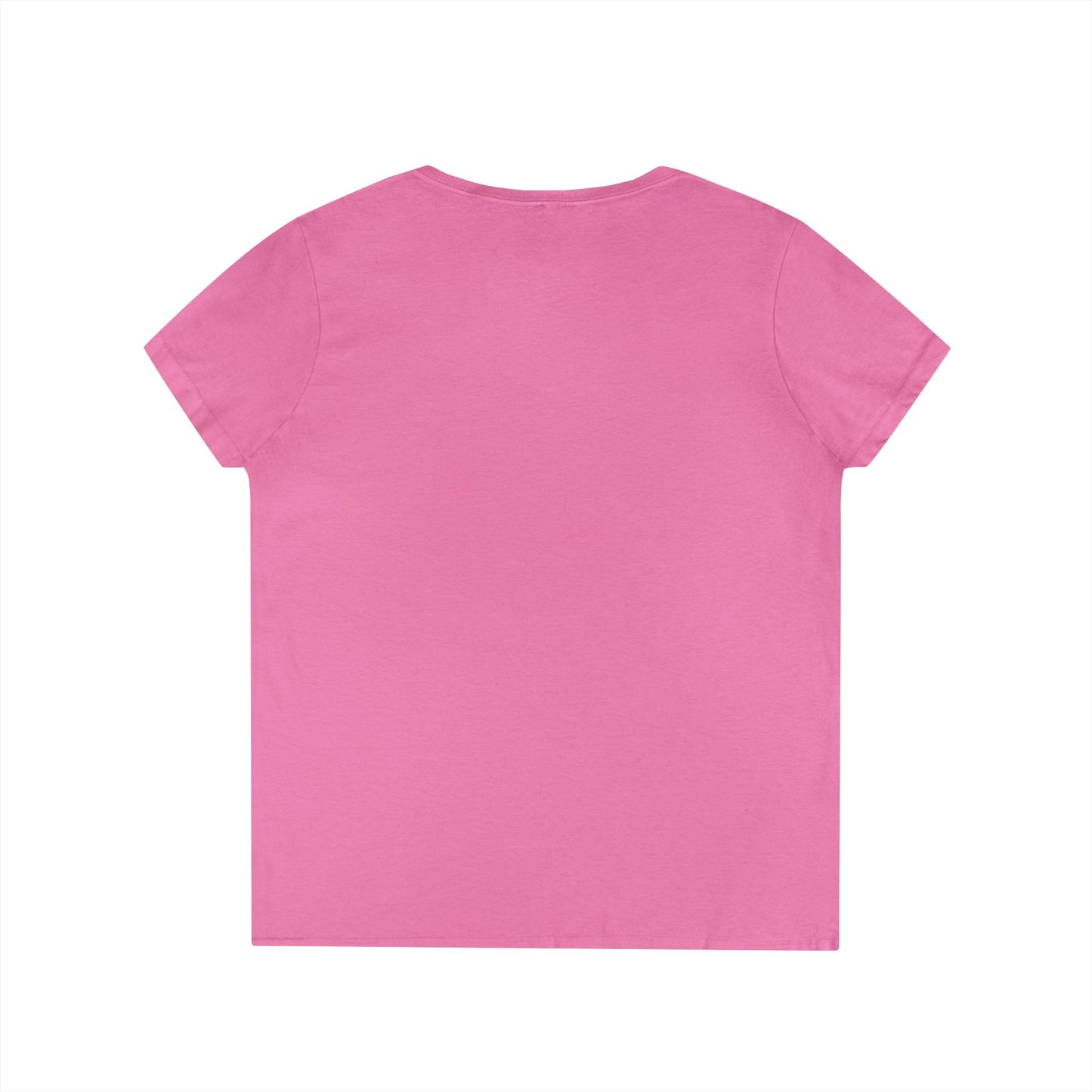 Artistic Ladies' V-Neck T-Shirt - Colorful Abstract Face Design