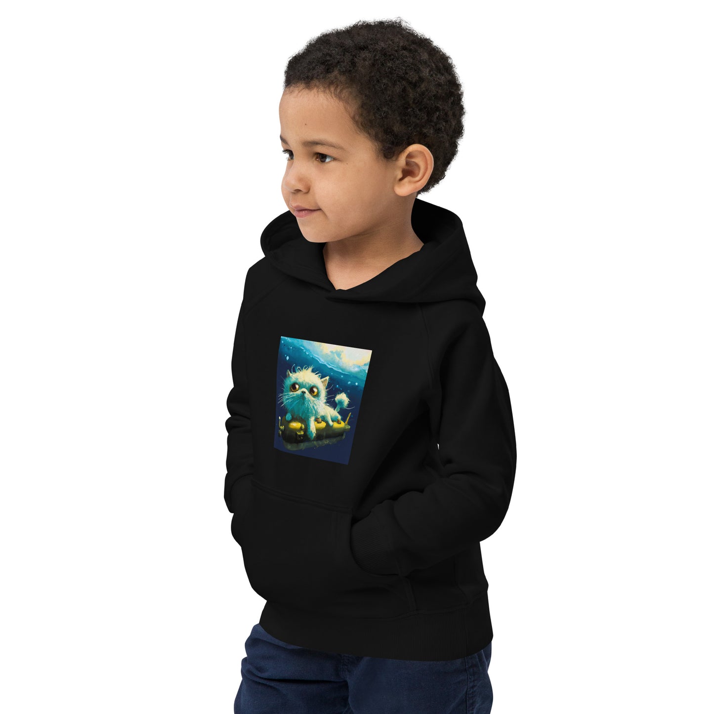 Submarine Cat Kids eco hoodie
