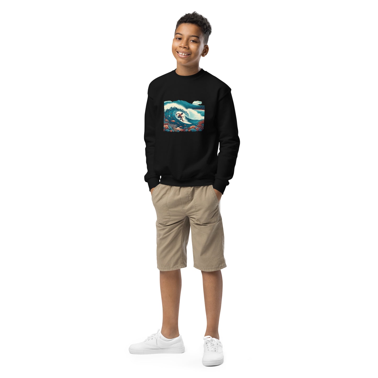 SURFING JOY Youth crewneck sweatshirt LIMITED EDITION Design