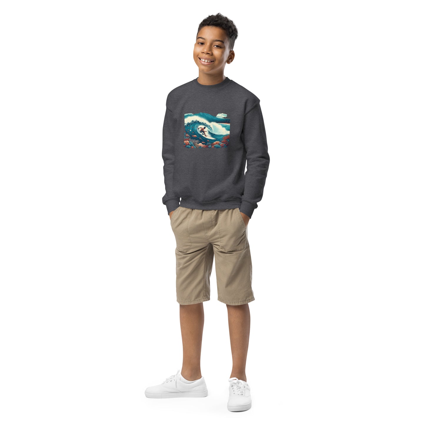SURFING JOY Youth crewneck sweatshirt LIMITED EDITION Design