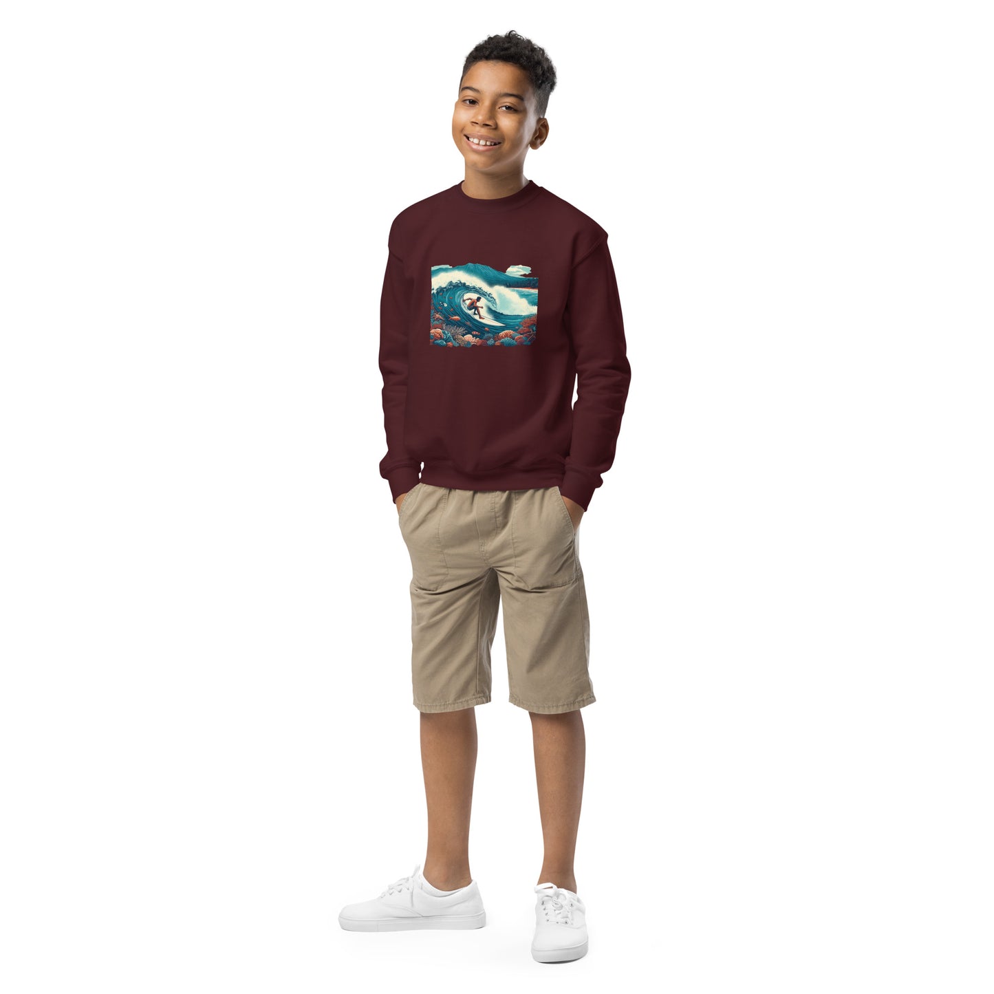SURFING JOY Youth crewneck sweatshirt LIMITED EDITION Design