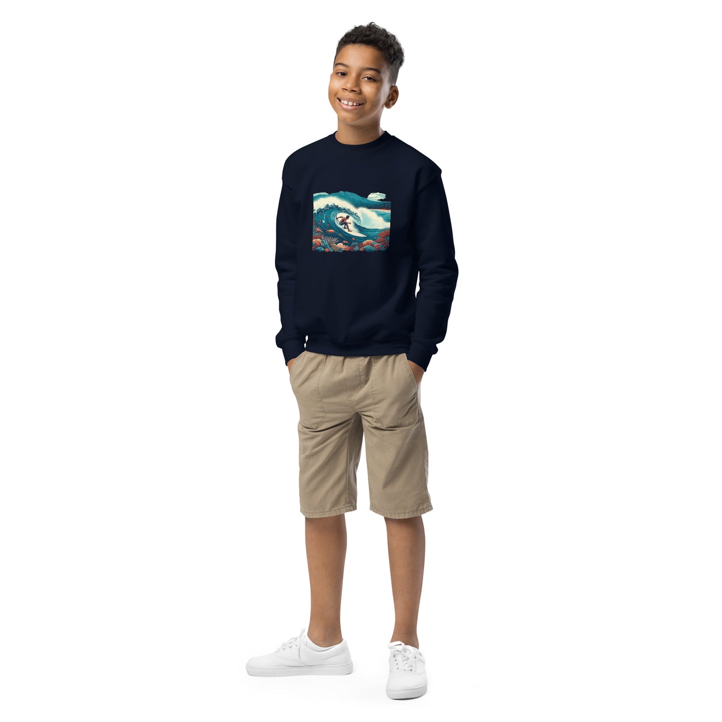 SURFING JOY Youth crewneck sweatshirt LIMITED EDITION Design