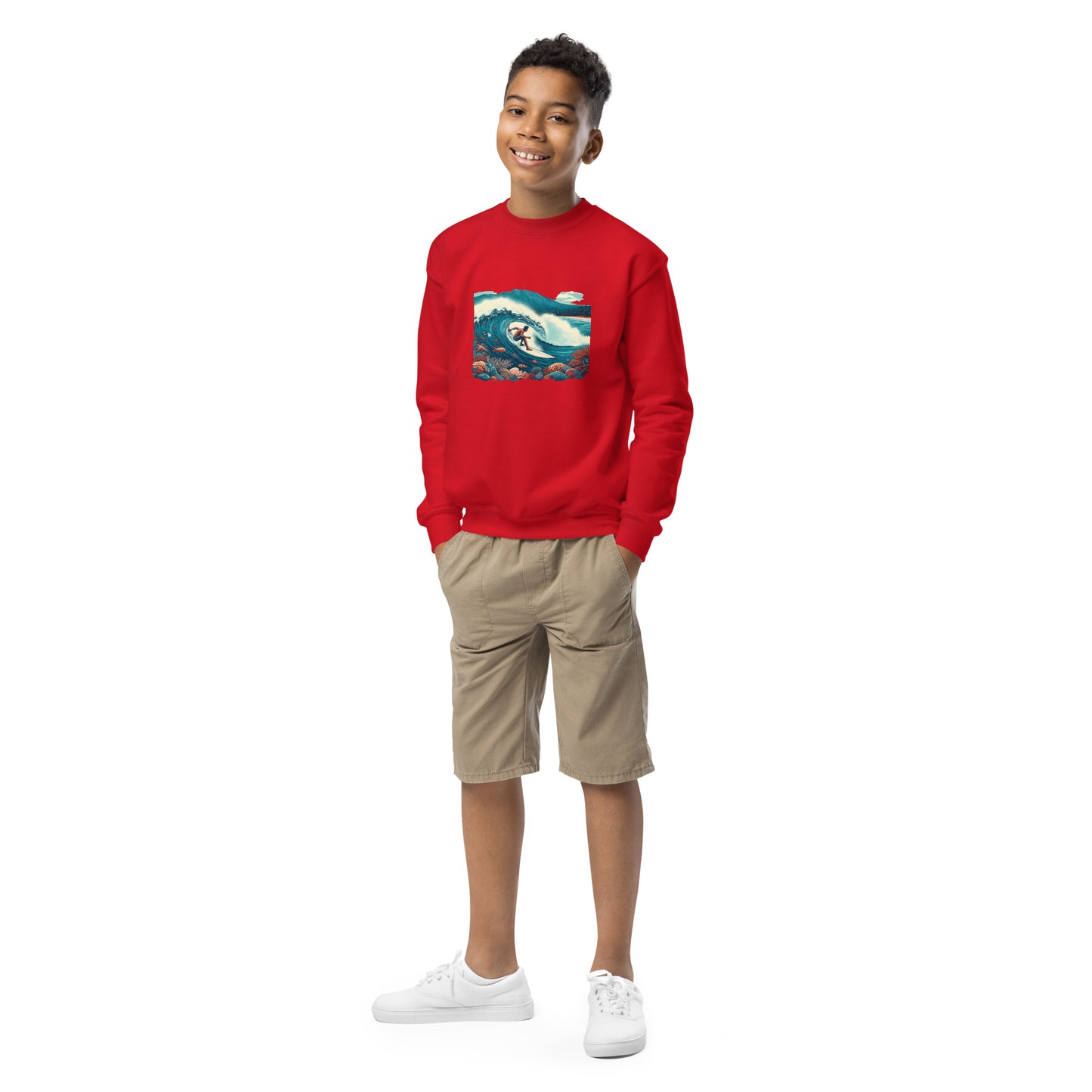 SURFING JOY Youth crewneck sweatshirt LIMITED EDITION Design