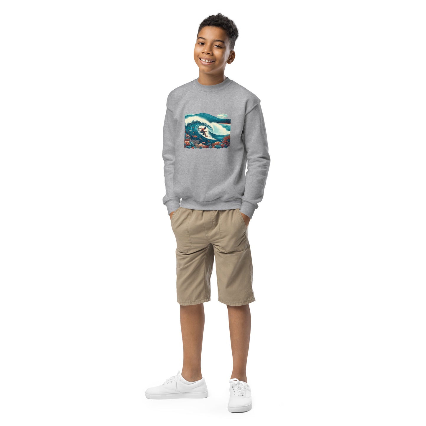 SURFING JOY Youth crewneck sweatshirt LIMITED EDITION Design