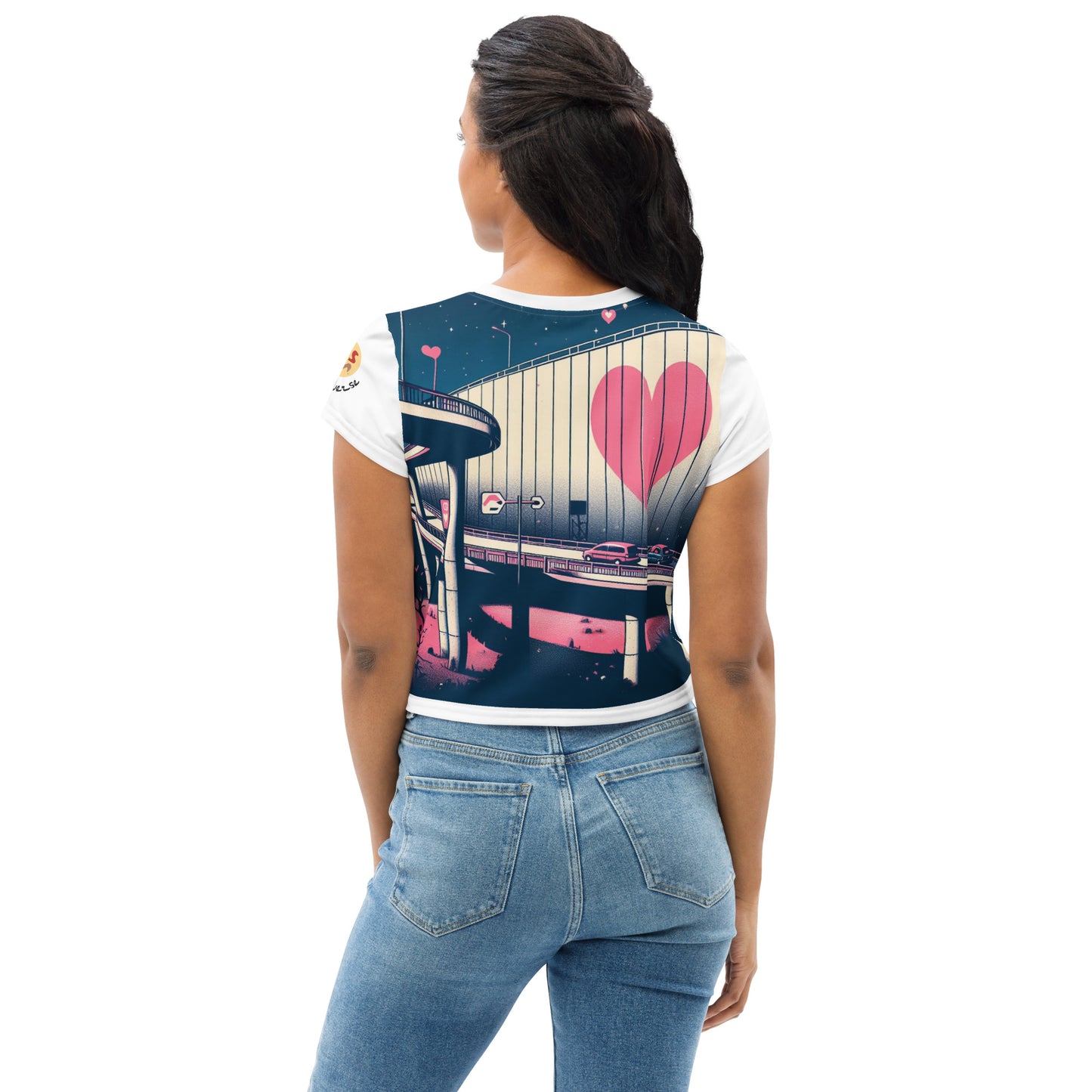 Love in the Air All-Over Print Crop Tee Limited edition design