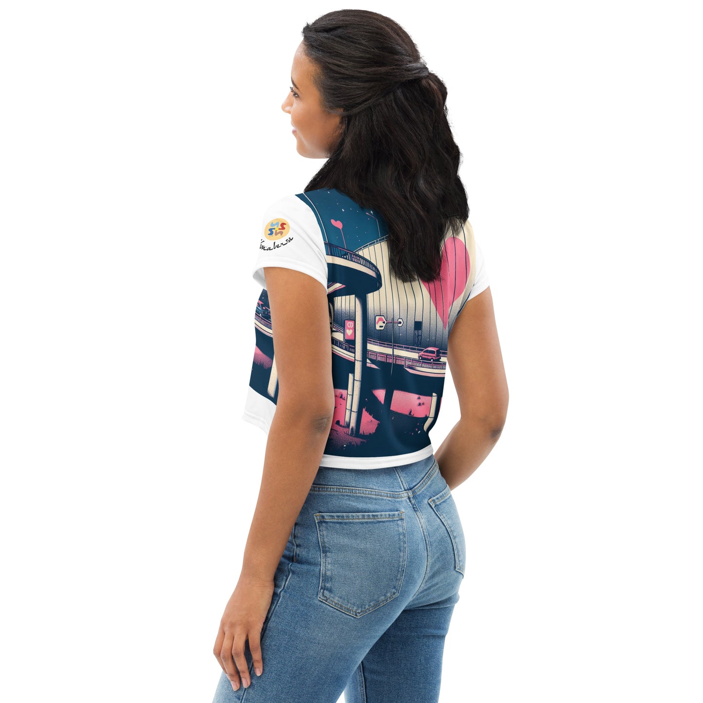 Love in the Air All-Over Print Crop Tee Limited edition design