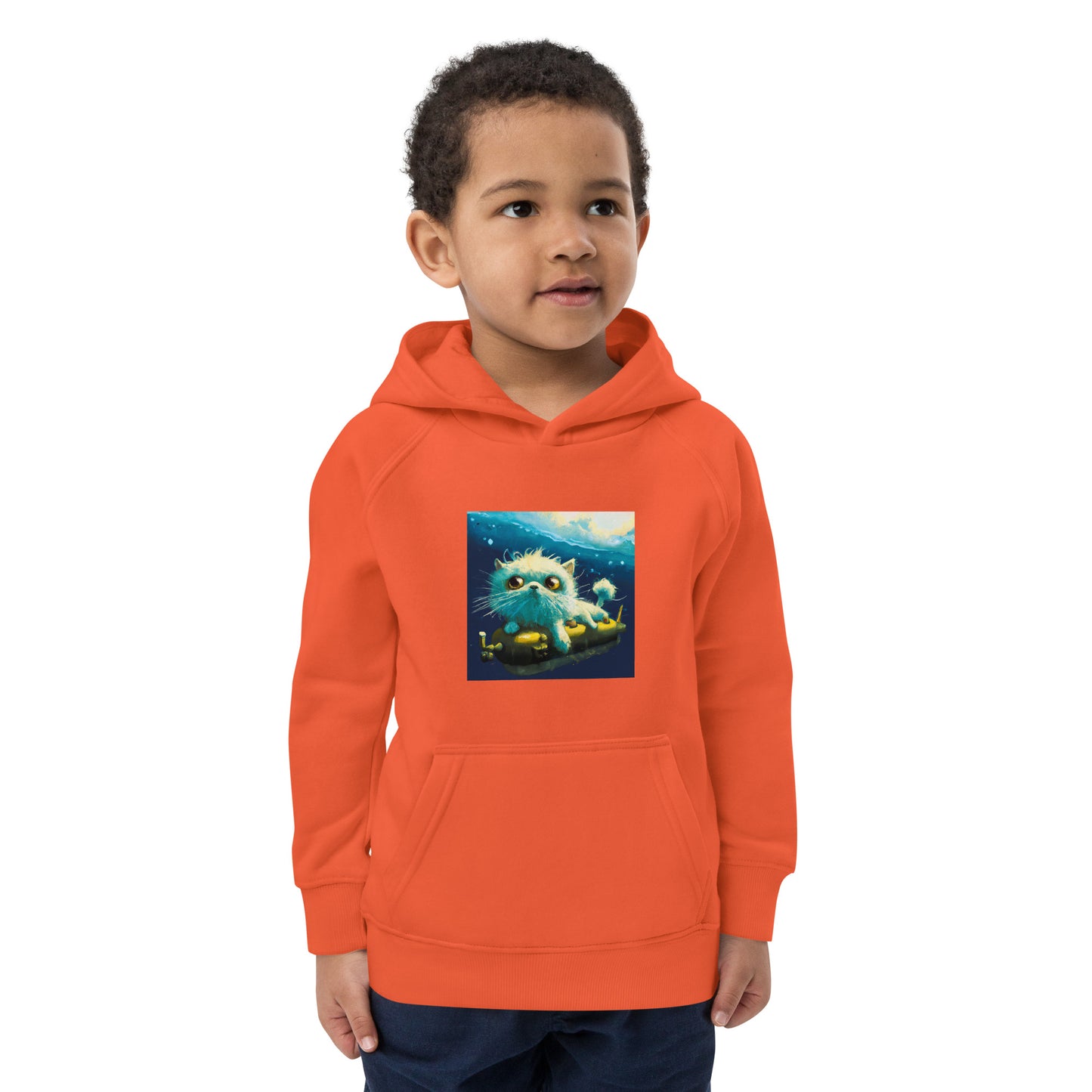Submarine Cat Kids eco hoodie