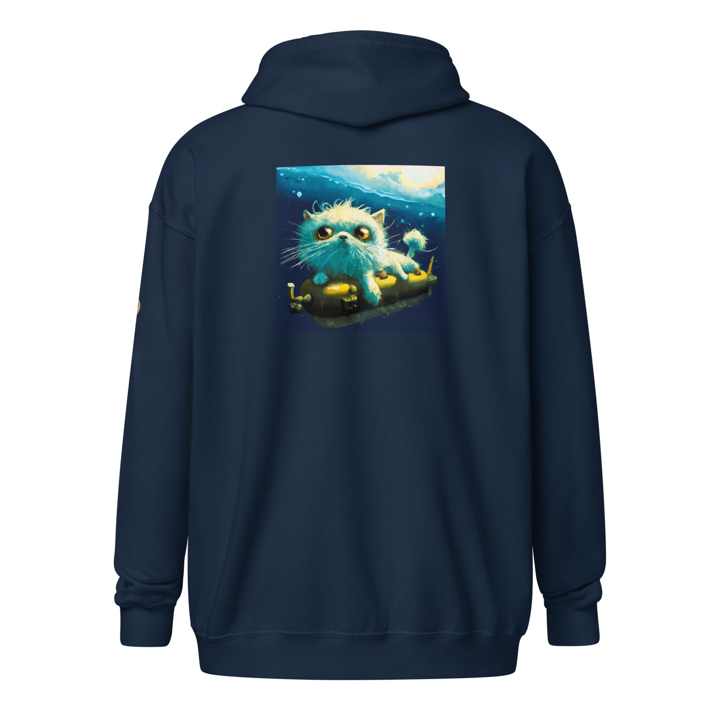 Submarine Cat Unisex heavy blend zip hoodie design