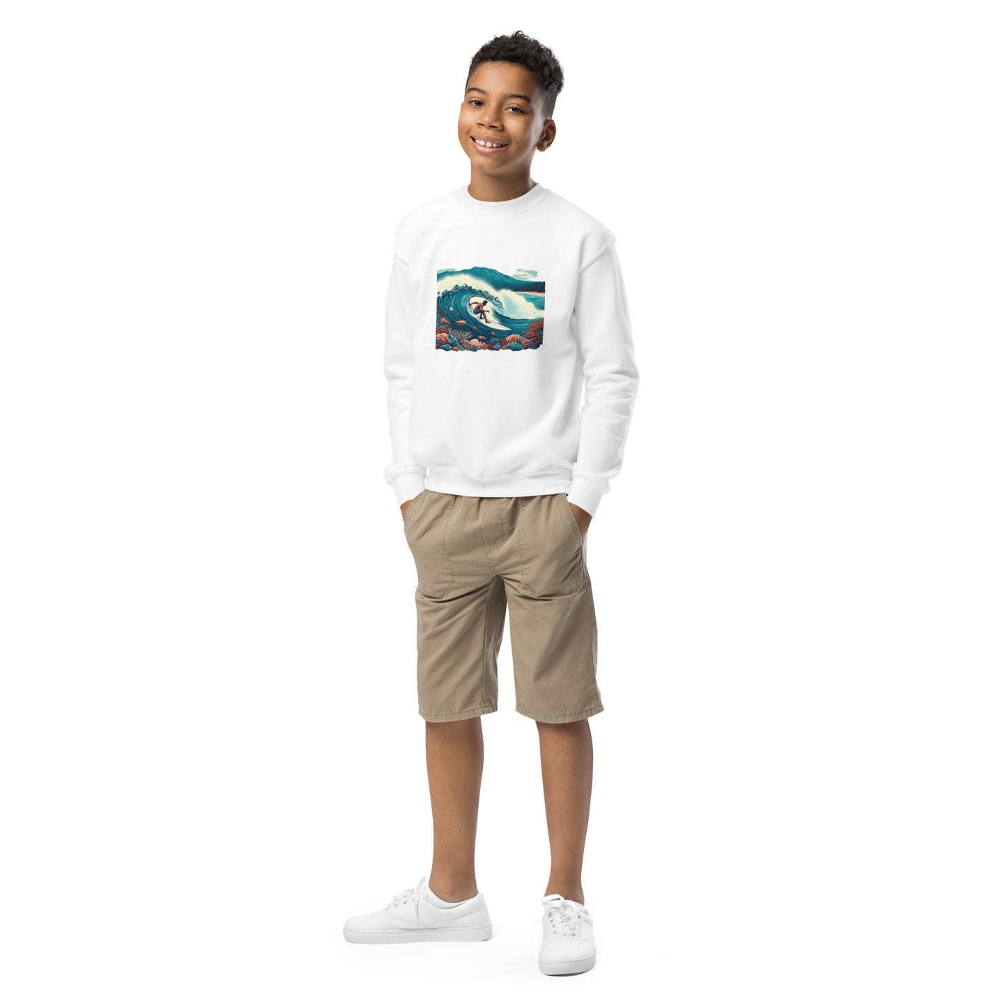 SURFING JOY Youth crewneck sweatshirt LIMITED EDITION Design